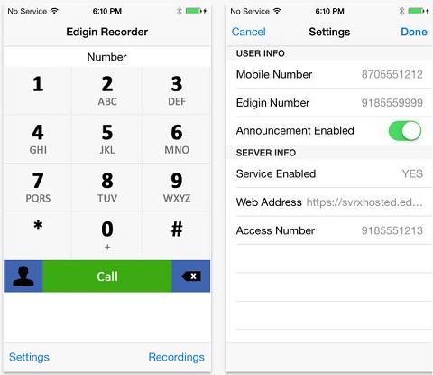 Ghi âm cuộc gọi trên iPhone chưa jailbreak thông qua ứng dụng Edigin Call Recorder