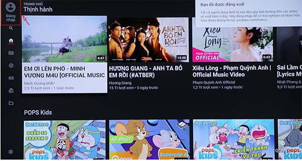 Hướng dẫn đăng nhập YouTube trên Smart Tivi