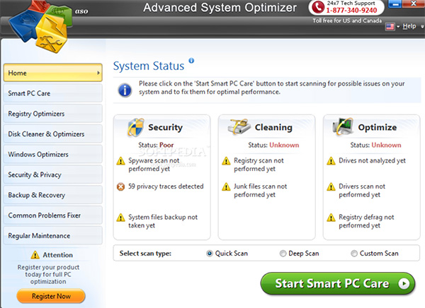 Phần mềm hỗ trợ chơi game Advanced System Optimizer