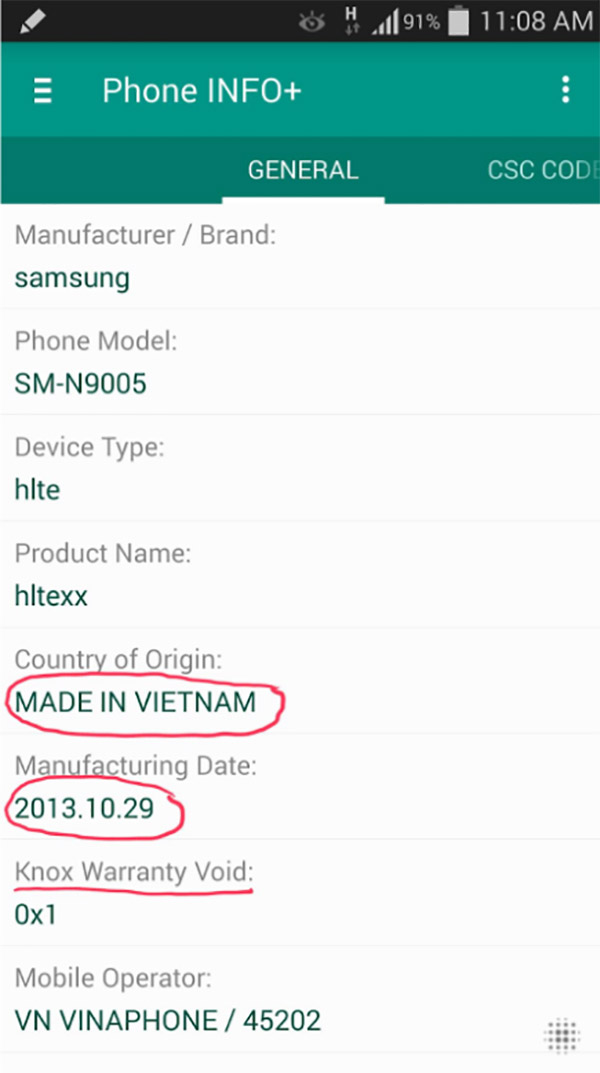 Kiểm tra xuất xứ Samsung qua website check IMEI