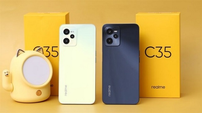 Realme C35 có thiết kế đơn giản và tinh tế