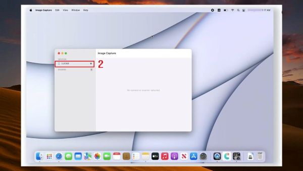 Chọn iPhone trong danh sách thiết bị