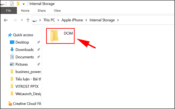 Chọn thư mục DCIM chứa ảnh