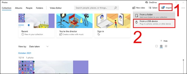 Chọn From a USB device