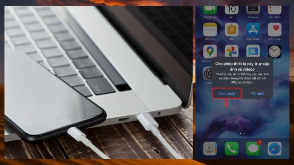 Nhấn Cho phép trên iPhone