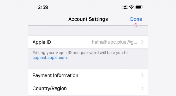 Nhấn Done để hoàn tất