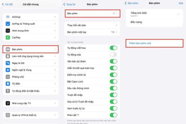 Chọn Thêm bàn phím mới