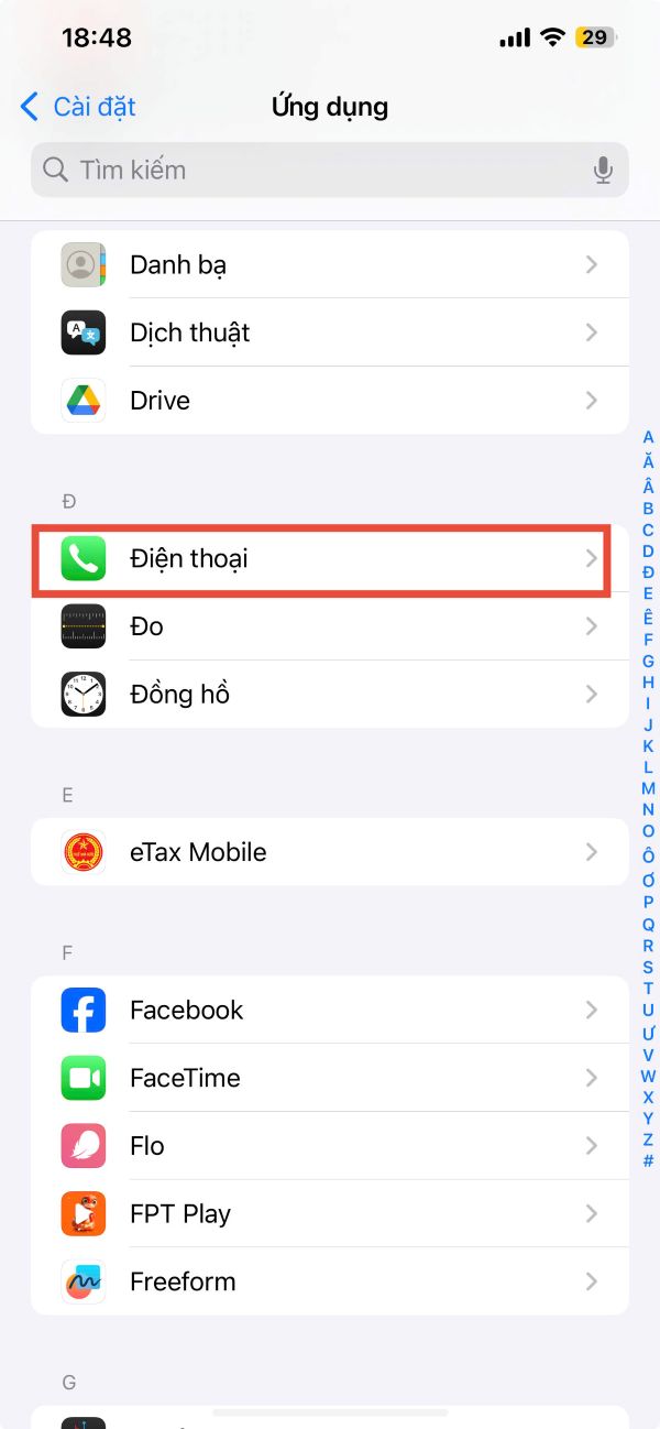 Chọn Điện thoại