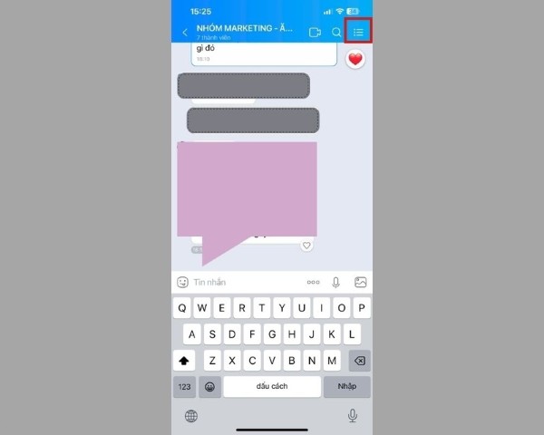 Nhấn vào biểu tượng menu