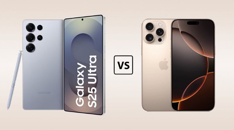 So sánh Galaxy S25 Ultra và iPhone 16 Pro Max về thiết kế