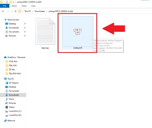 Chạy file cài đặt Unikey