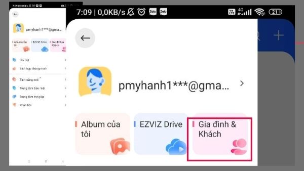 Chọn mục “Gia đình & Khách”