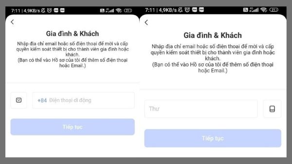 Nhập email hoặc số điện thoại của người muốn chia sẻ