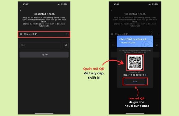 Chọn “Chia sẻ mã QR”