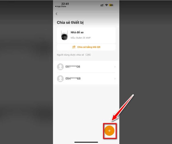 Nhấn dấu “+” để thêm người nhận