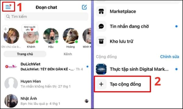 Chọn Tạo cộng đồng