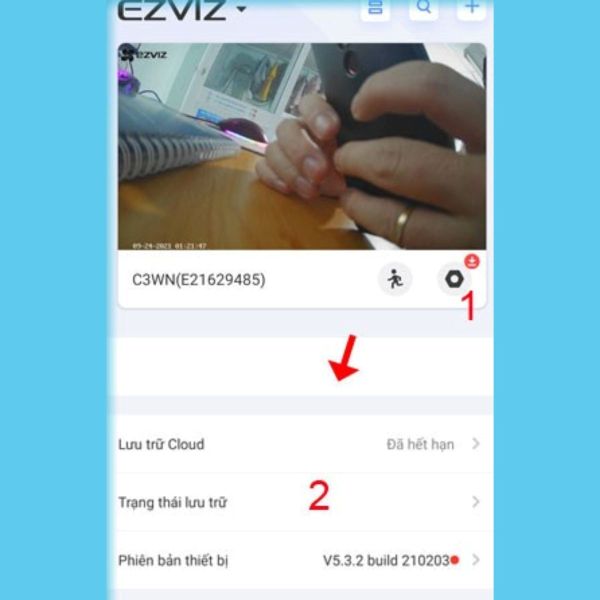 Trong trạng thái lưu trữ, chọn phương thức lưu trữ bằng Thẻ nhớ