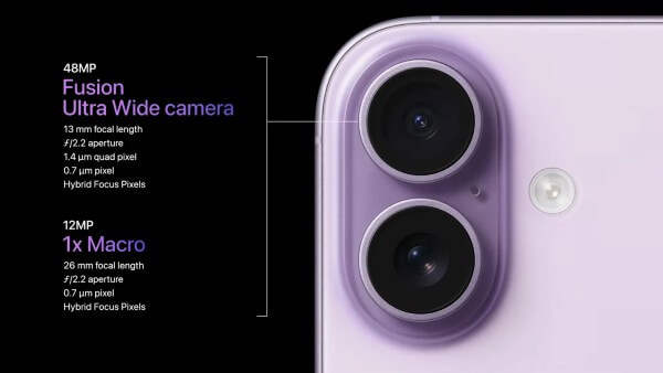 iPhone 17 trang bị cụm camera kép có độ phân giải lên tới 48MP