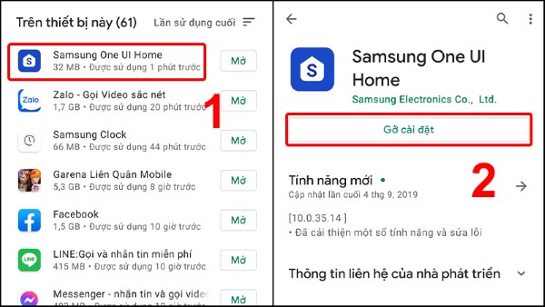 Nhấn Gỡ cài đặt